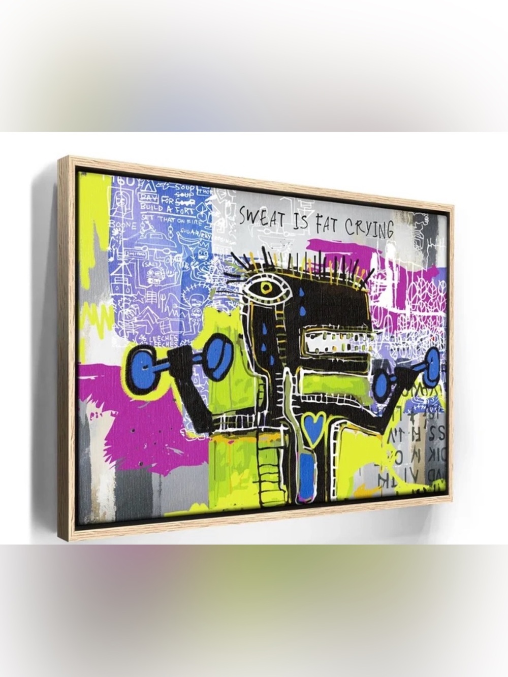 The Goat Wall Art 'Sweat Is Fat Crying' Framed Canvas